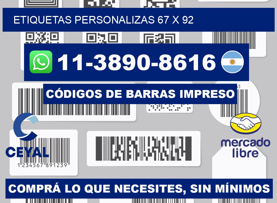 ETIQUETAS PERSONALIZAS 67 x 92