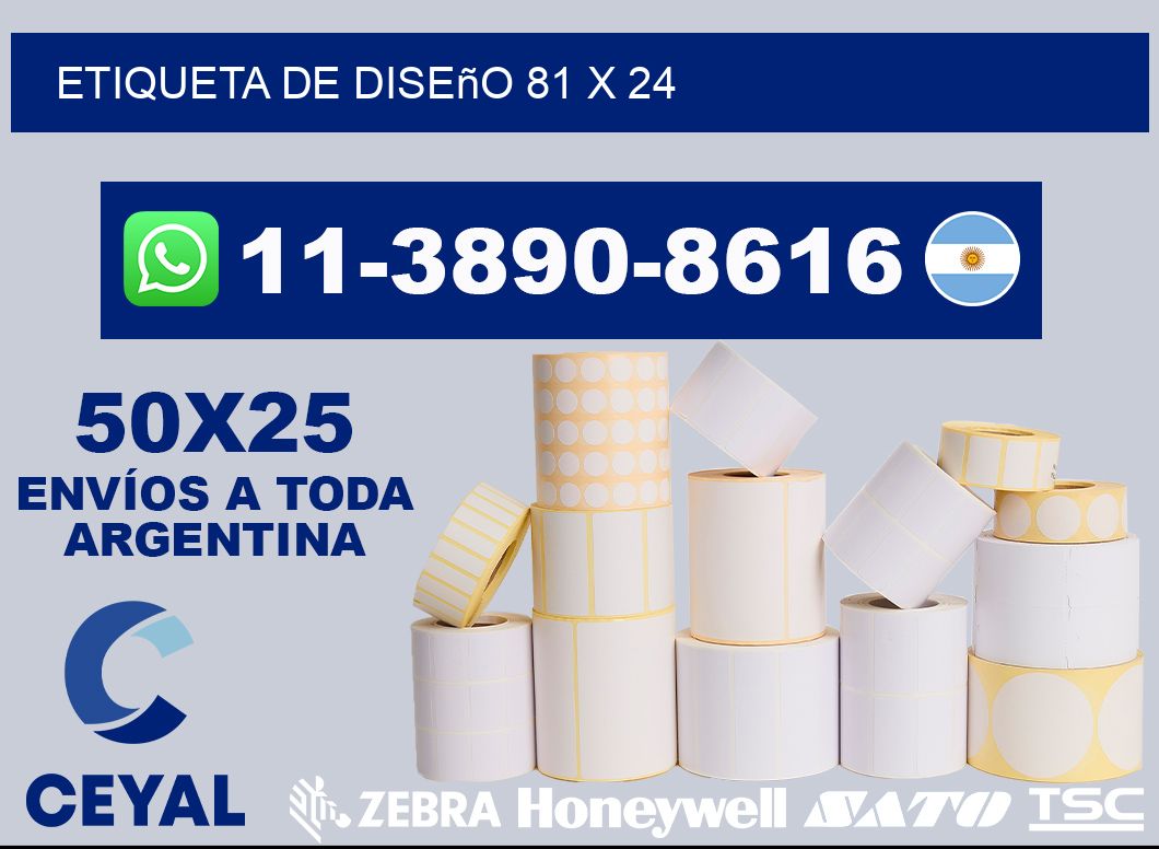 Etiqueta de diseño 81 x 24