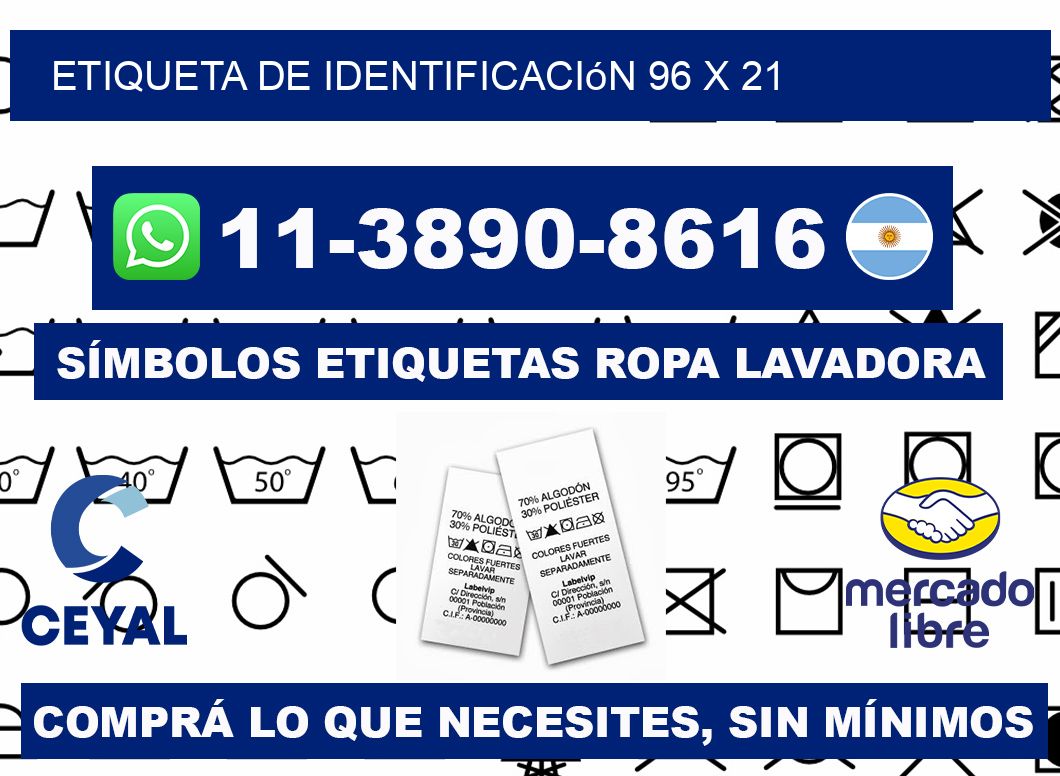 Etiqueta de identificación 96 x 21