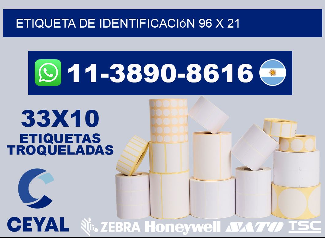 Etiqueta de identificación 96 x 21