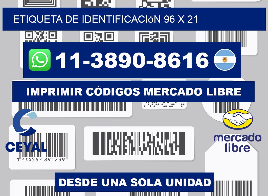 Etiqueta de identificación 96 x 21