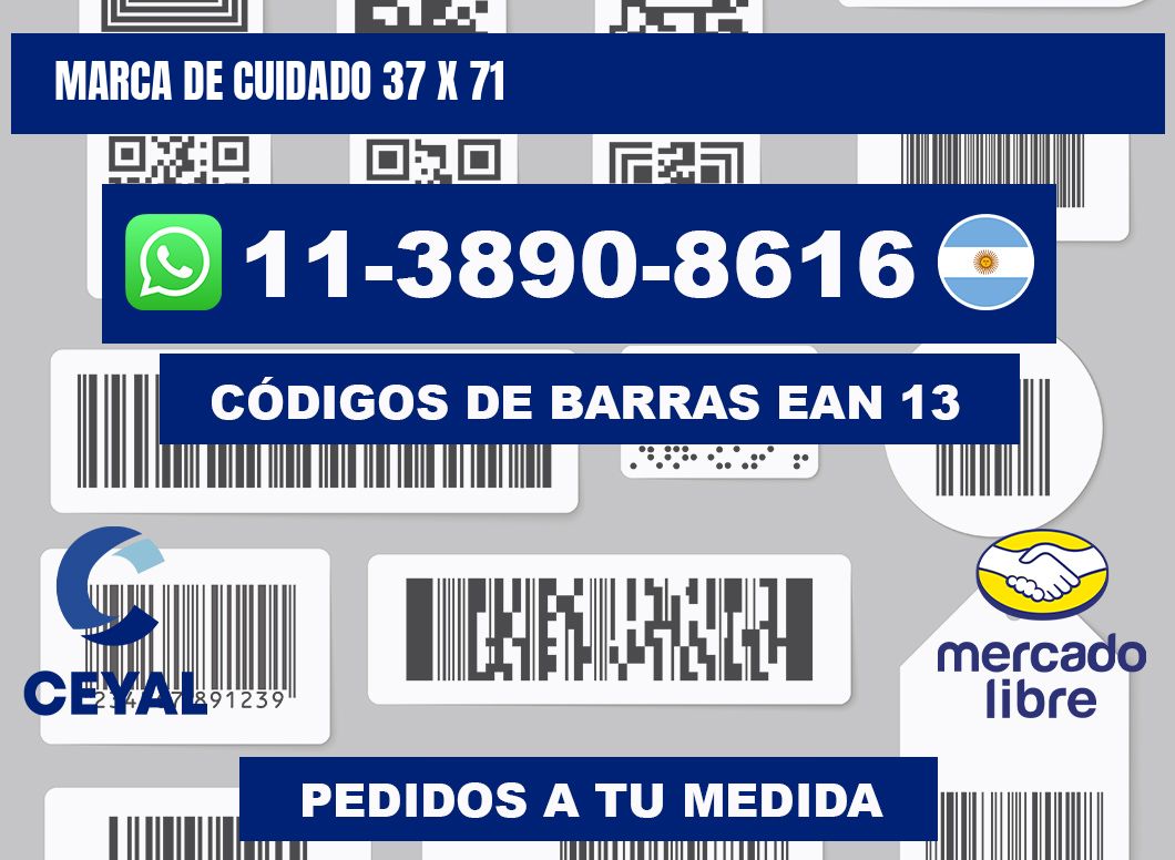 Marca de cuidado 37 x 71