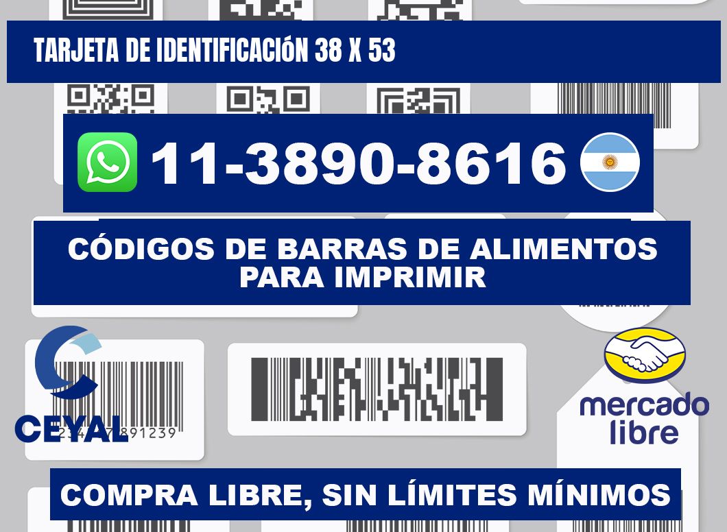 Tarjeta de identificación 38 x 53