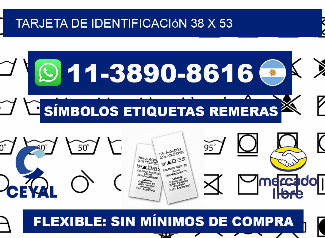 Tarjeta de identificación 38 x 53