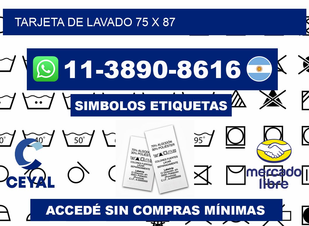 Tarjeta de lavado 75 x 87