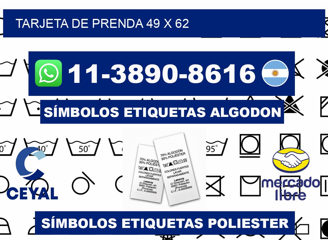 Tarjeta de prenda 49 x 62