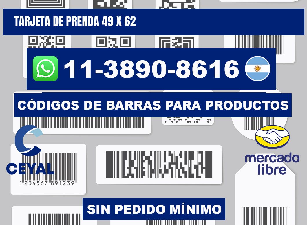 Tarjeta de prenda 49 x 62