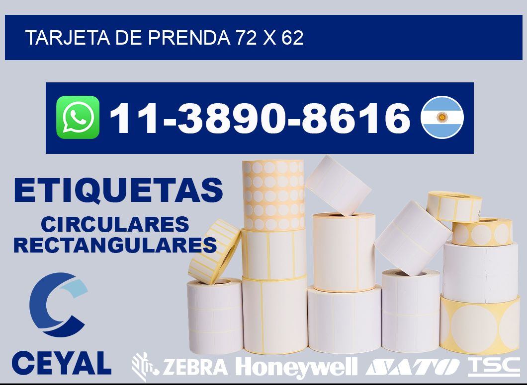 Tarjeta de prenda 72 x 62