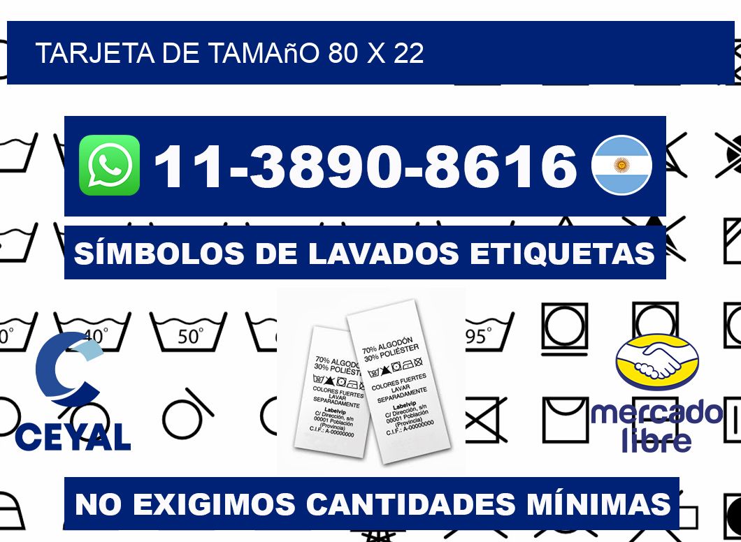 Tarjeta de tamaño 80 x 22