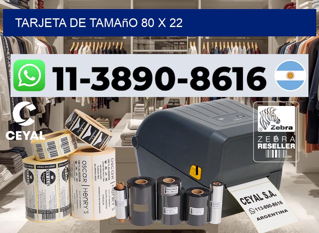 Tarjeta de tamaño 80 x 22
