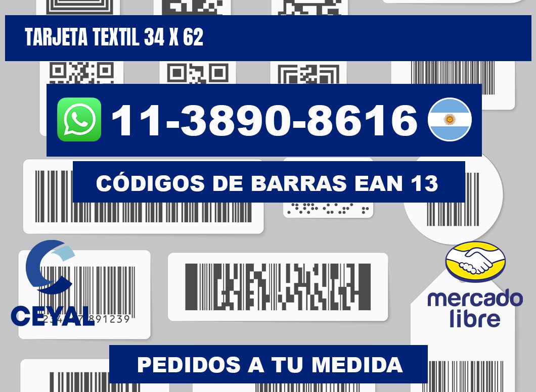 Tarjeta textil 34 x 62