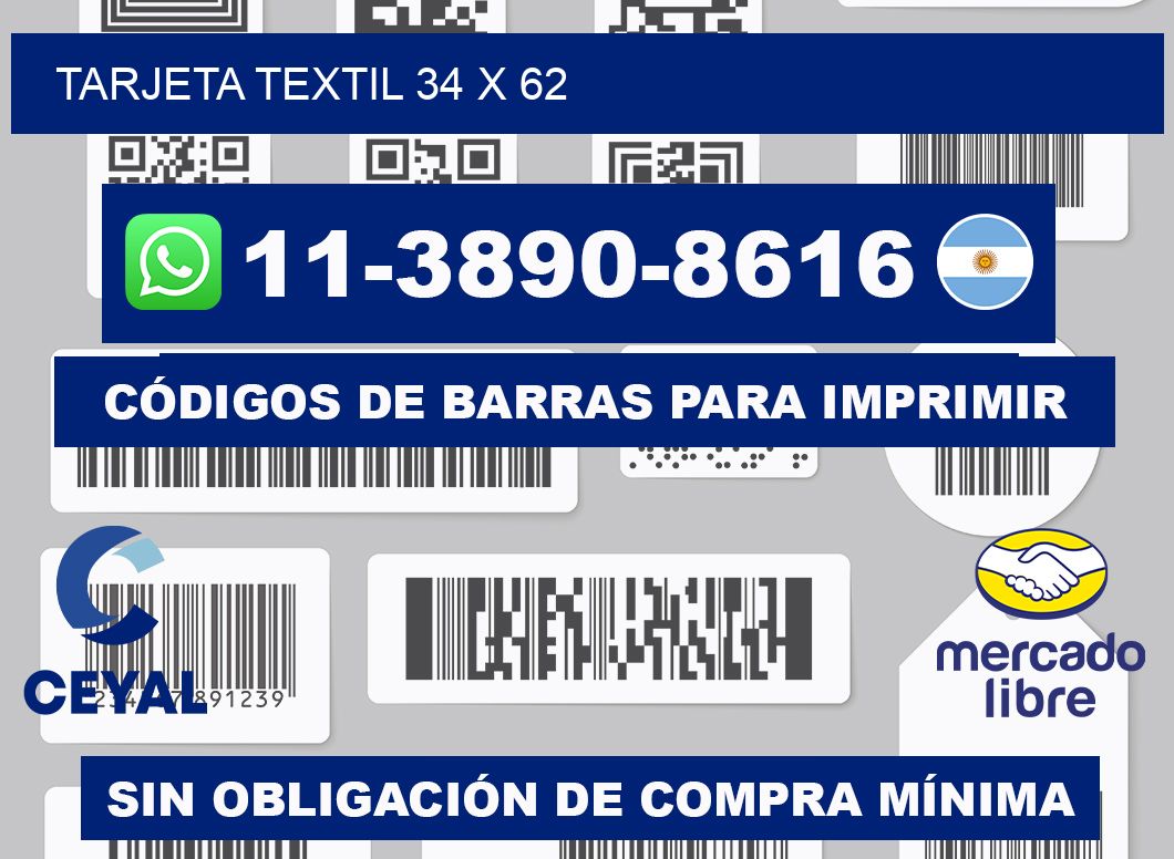 Tarjeta textil 34 x 62