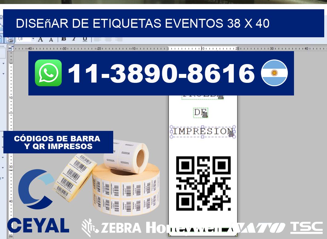diseñar de etiquetas eventos 38 x 40