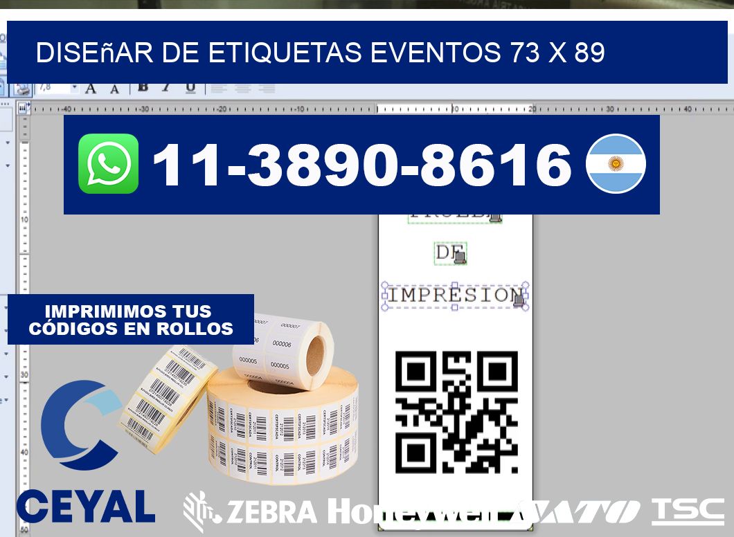 diseñar de etiquetas eventos 73 x 89