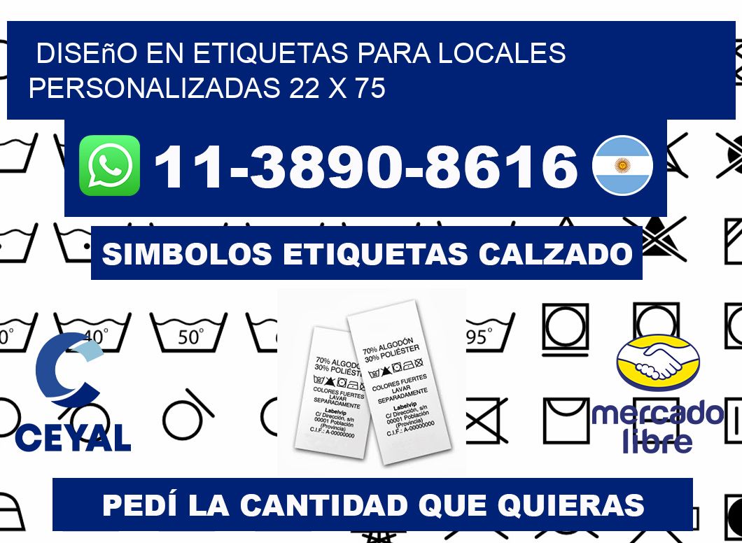 diseño en etiquetas para locales personalizadas 22 x 75