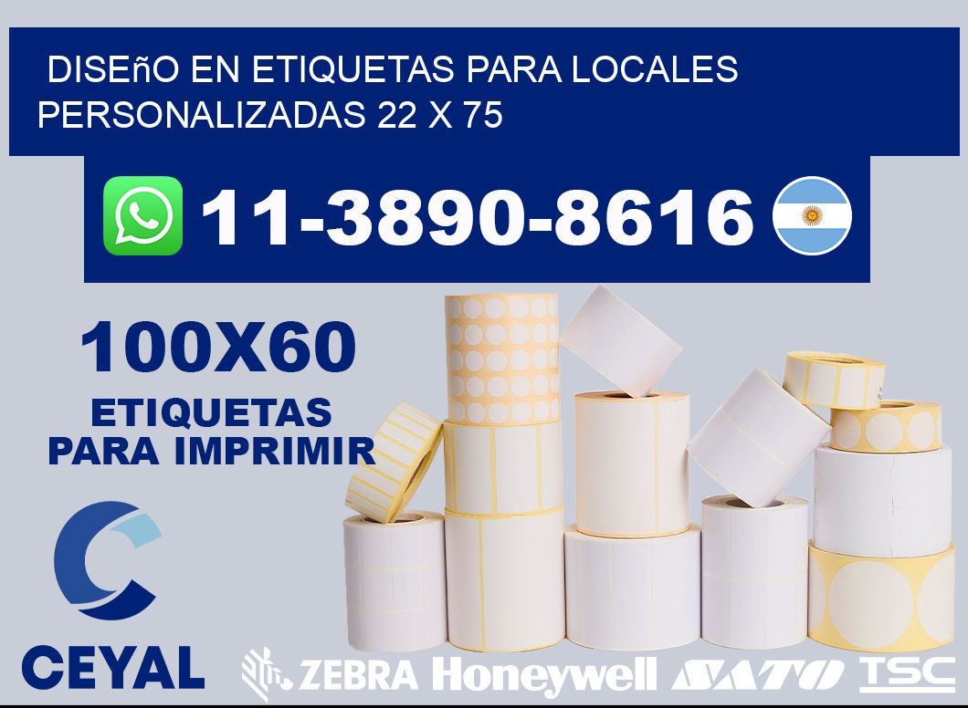 diseño en etiquetas para locales personalizadas 22 x 75