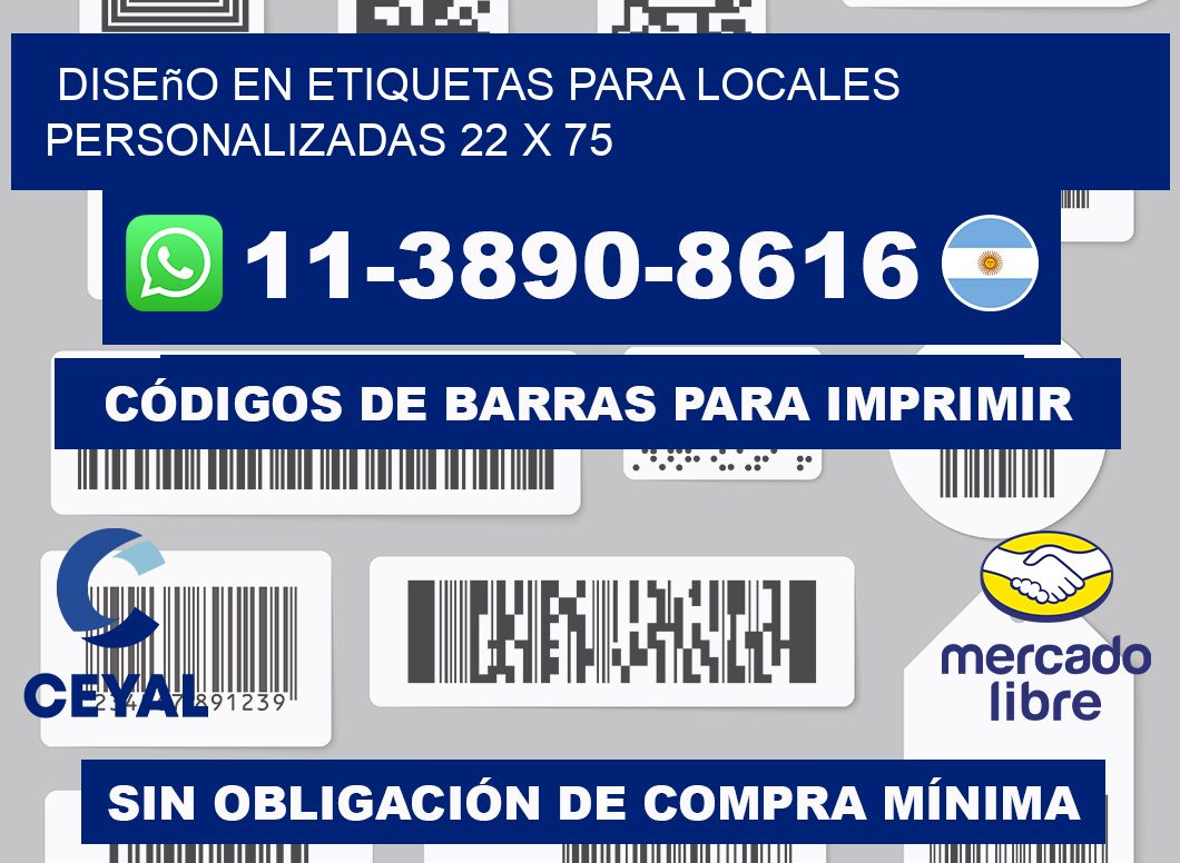 diseño en etiquetas para locales personalizadas 22 x 75