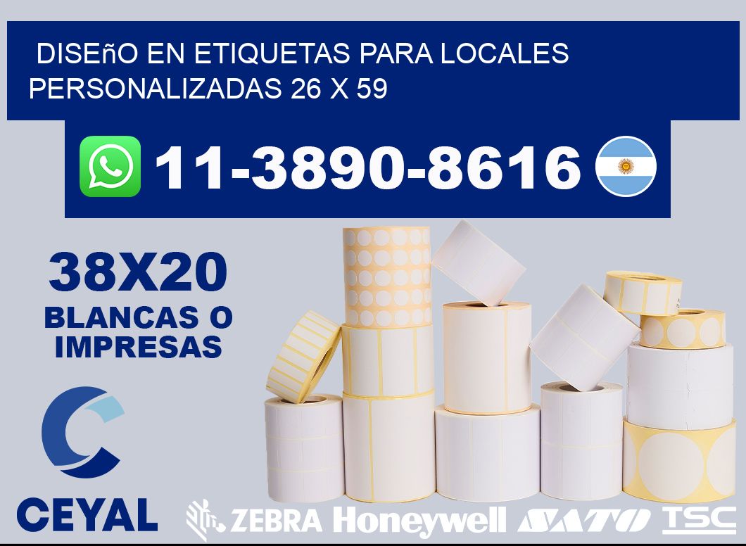 diseño en etiquetas para locales personalizadas 26 x 59