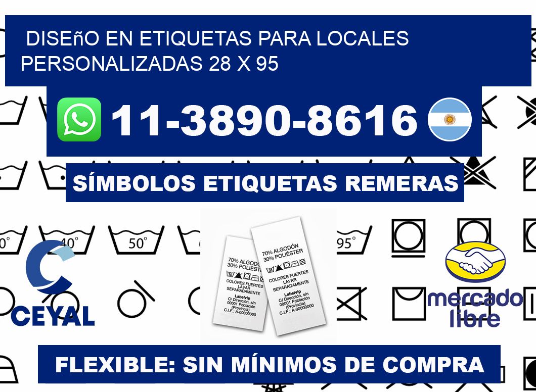 diseño en etiquetas para locales personalizadas 28 x 95