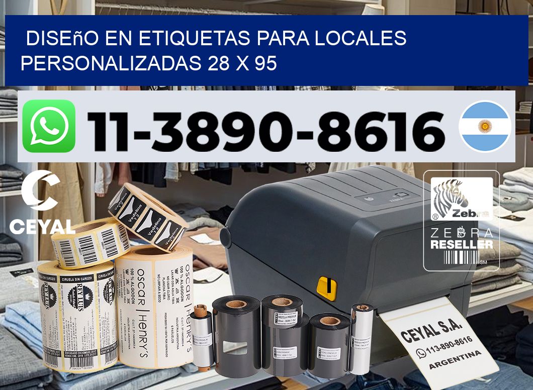 diseño en etiquetas para locales personalizadas 28 x 95