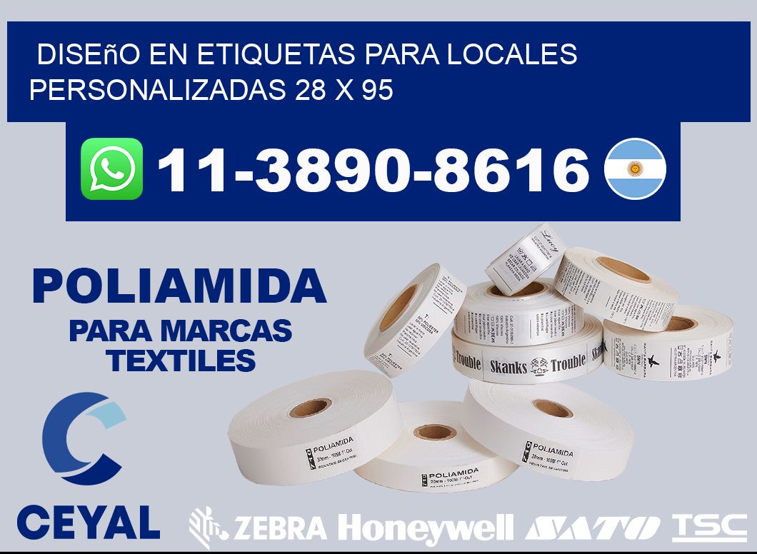 diseño en etiquetas para locales personalizadas 28 x 95
