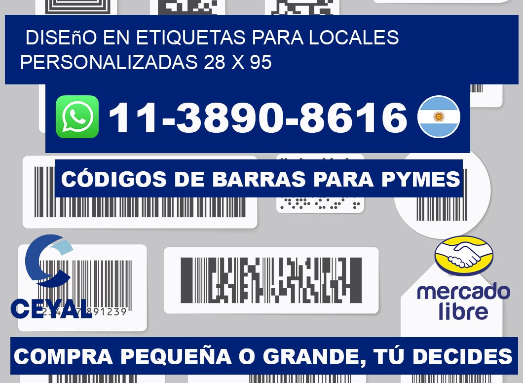 diseño en etiquetas para locales personalizadas 28 x 95