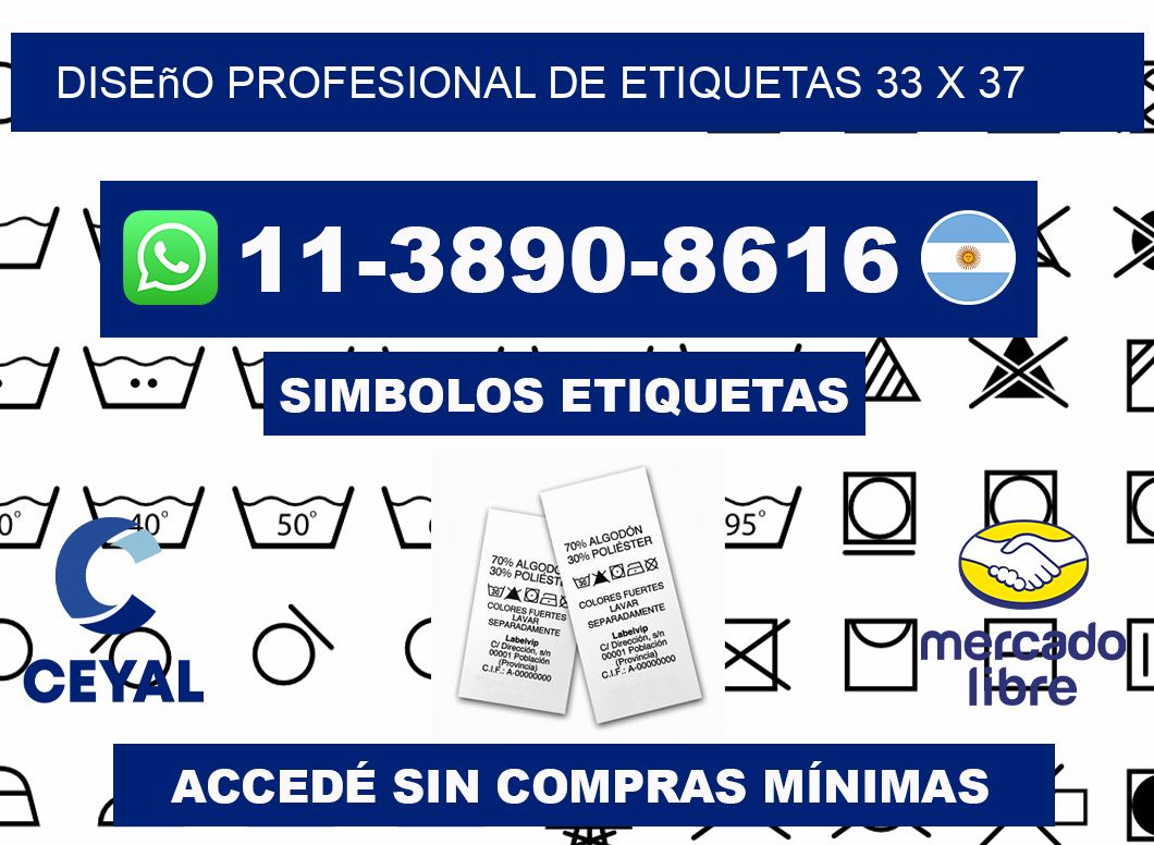 diseño profesional de etiquetas 33 x 37