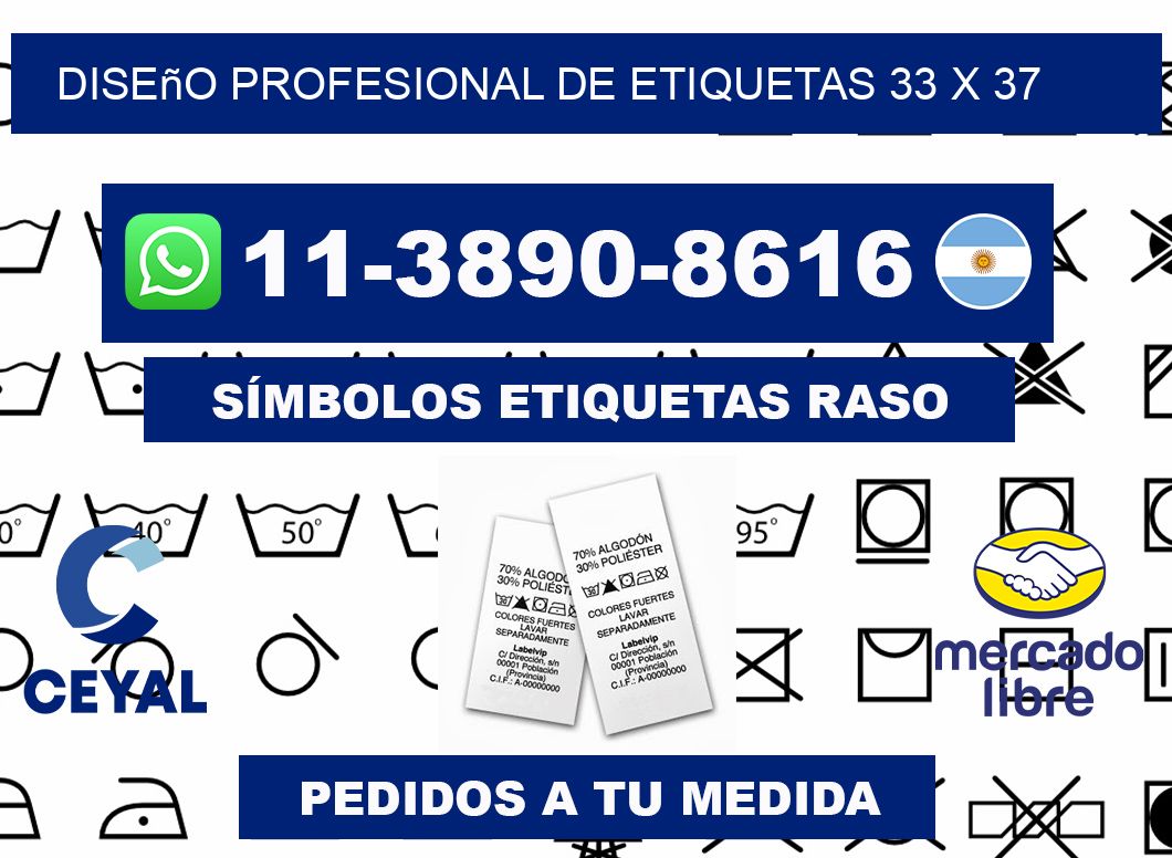 diseño profesional de etiquetas 33 x 37