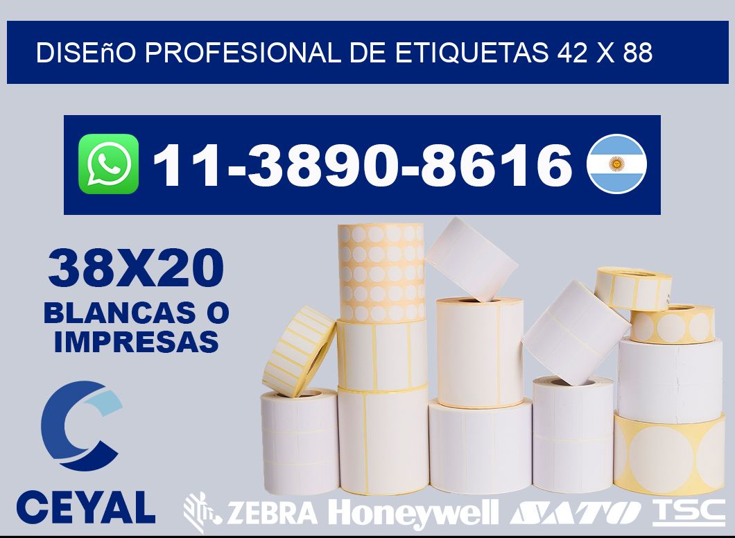 diseño profesional de etiquetas 42 x 88