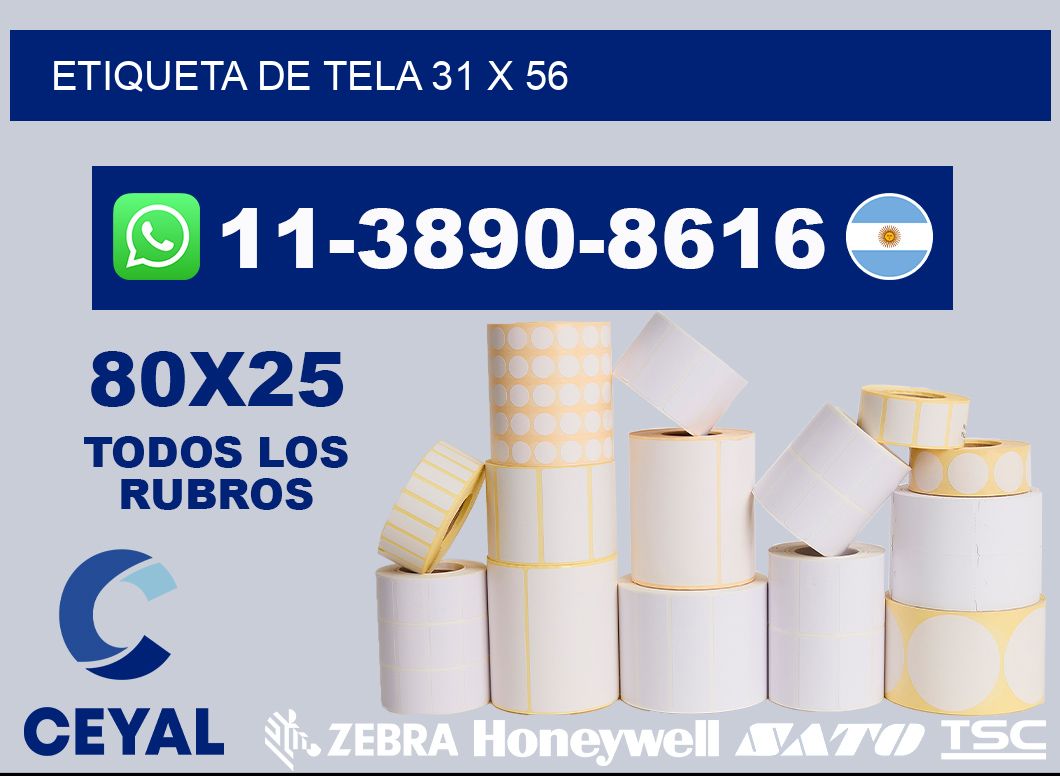 etiqueta de tela 31 x 56