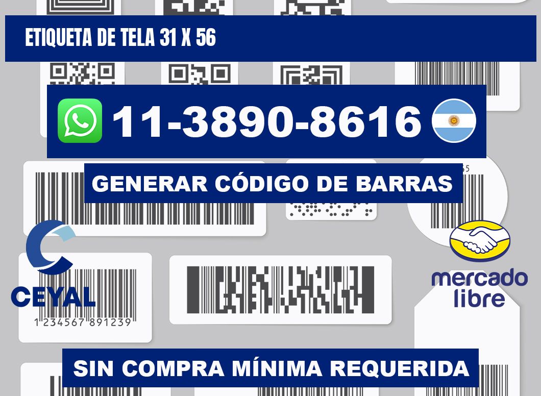 etiqueta de tela 31 x 56
