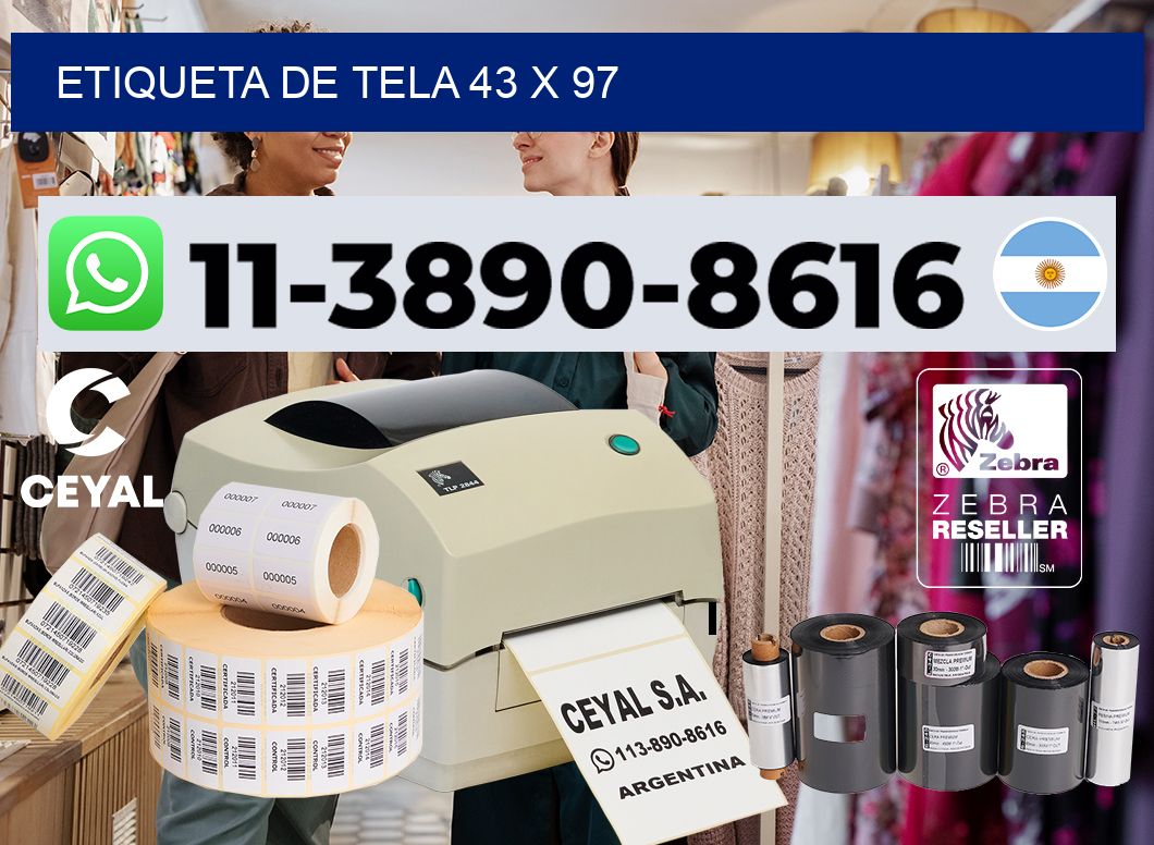 etiqueta de tela 43 x 97