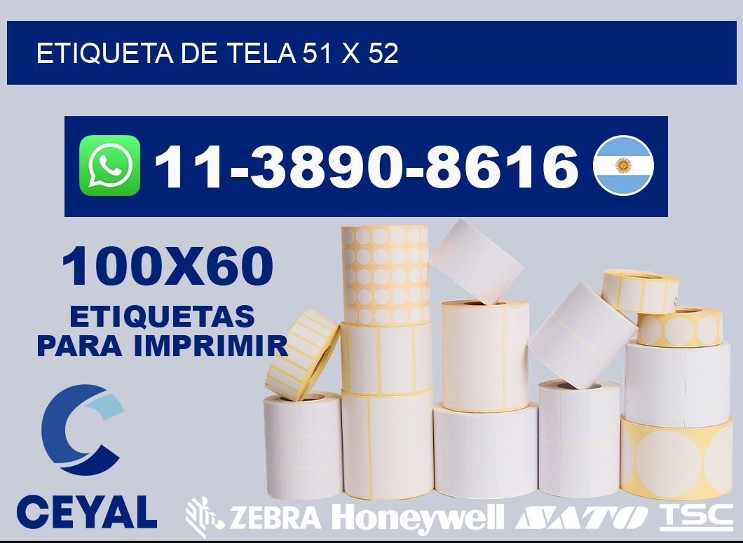etiqueta de tela 51 x 52