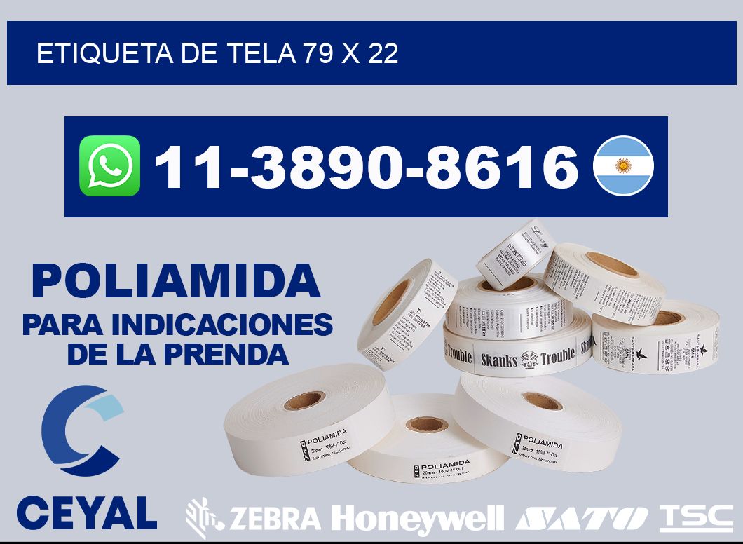 etiqueta de tela 79 x 22