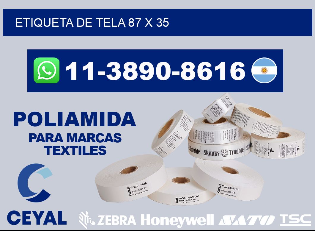 etiqueta de tela 87 x 35