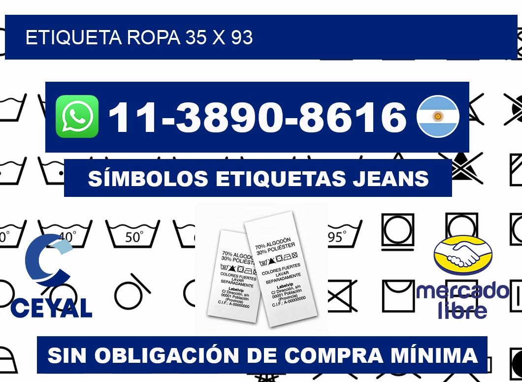 etiqueta ropa 35 x 93