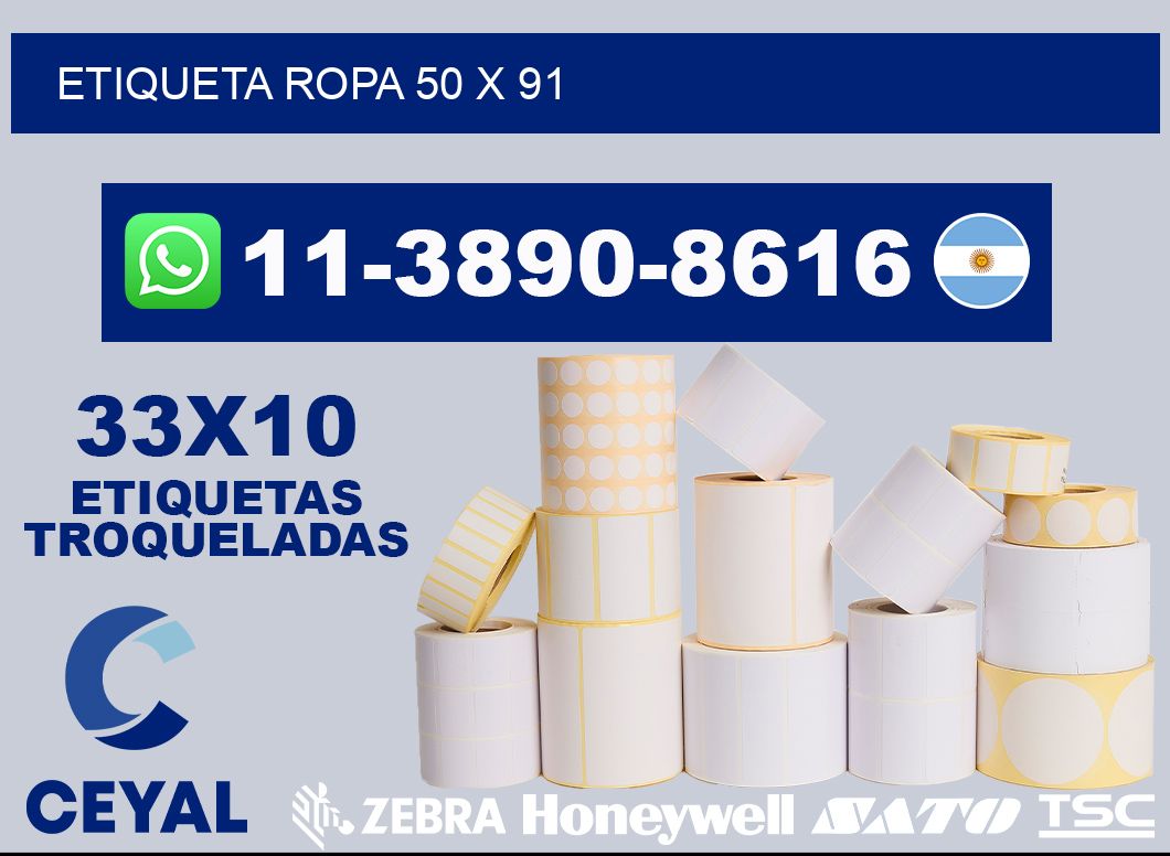 etiqueta ropa 50 x 91