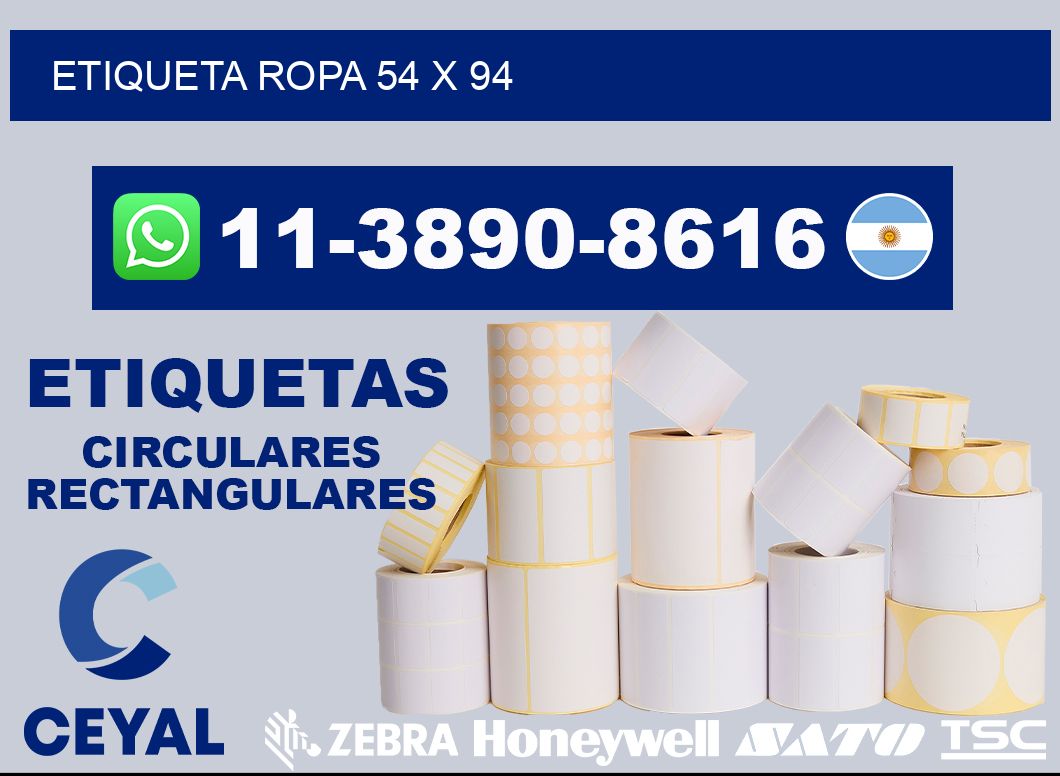 etiqueta ropa 54 x 94