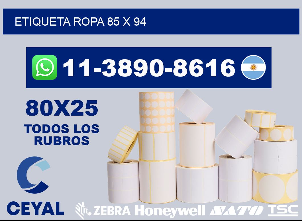 etiqueta ropa 85 x 94