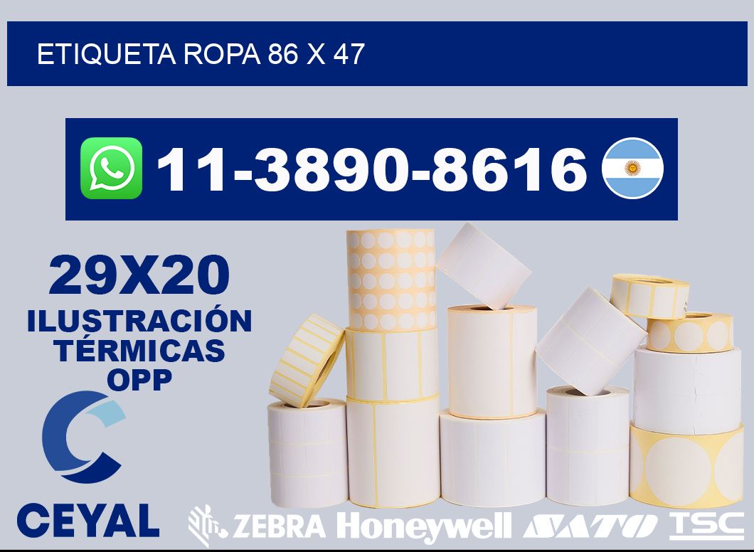 etiqueta ropa 86 x 47