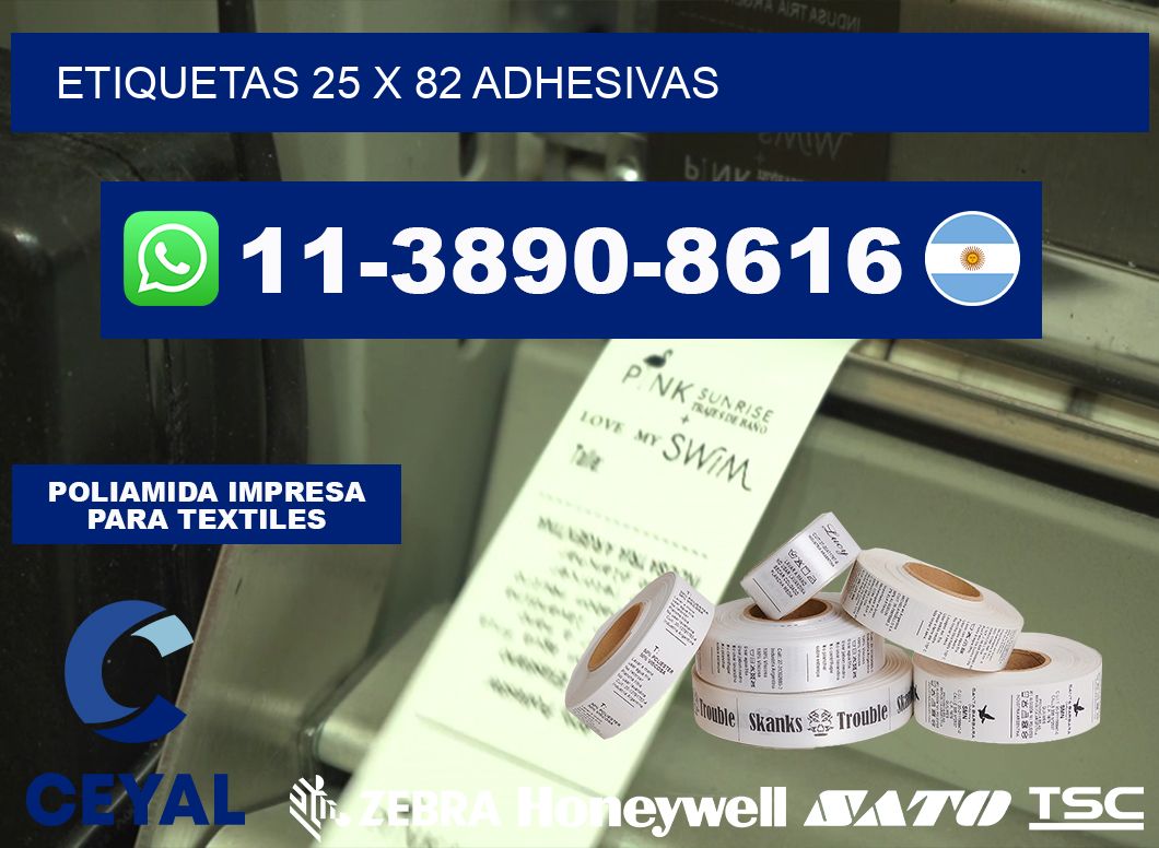 etiquetas 25 x 82 adhesivas