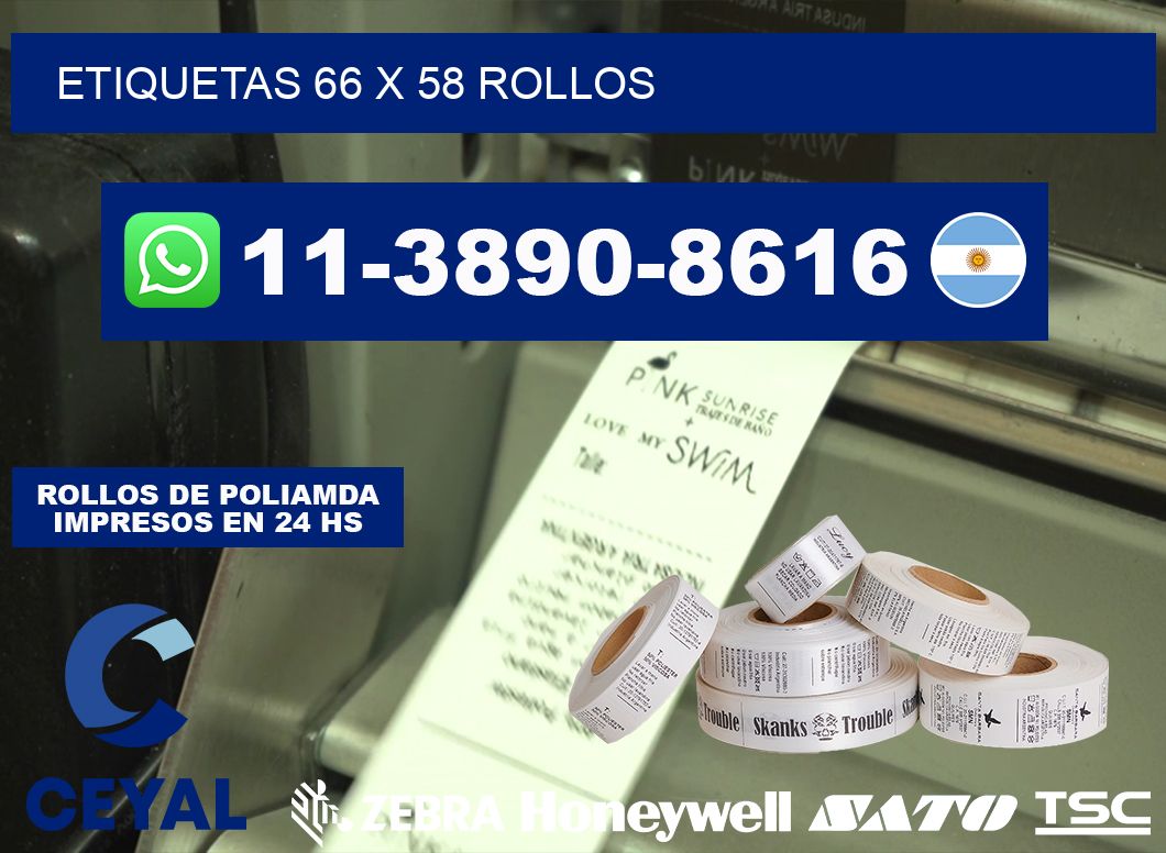 etiquetas 66 x 58 rollos