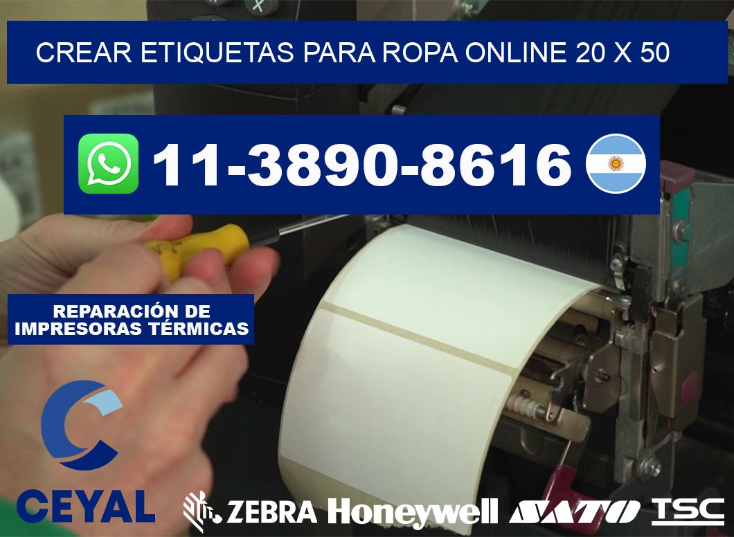 Crear etiquetas para ropa online 20 x 50