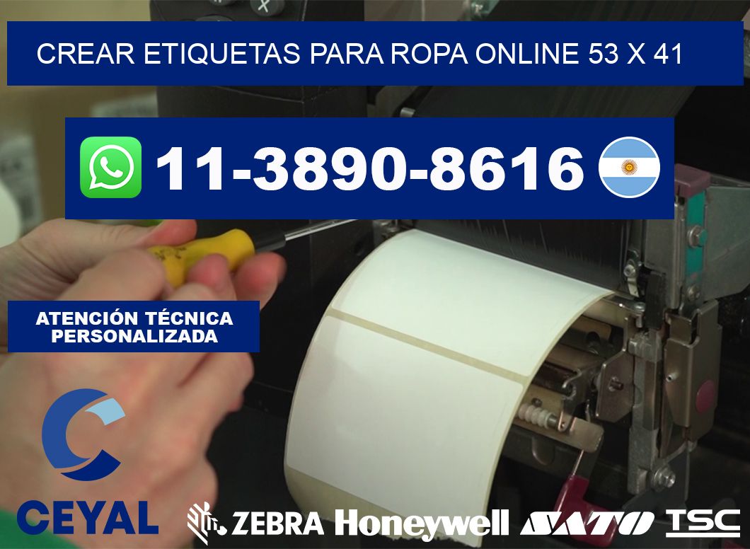 Crear etiquetas para ropa online 53 x 41