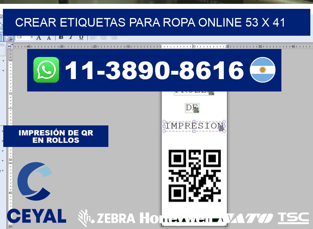 Crear etiquetas para ropa online 53 x 41