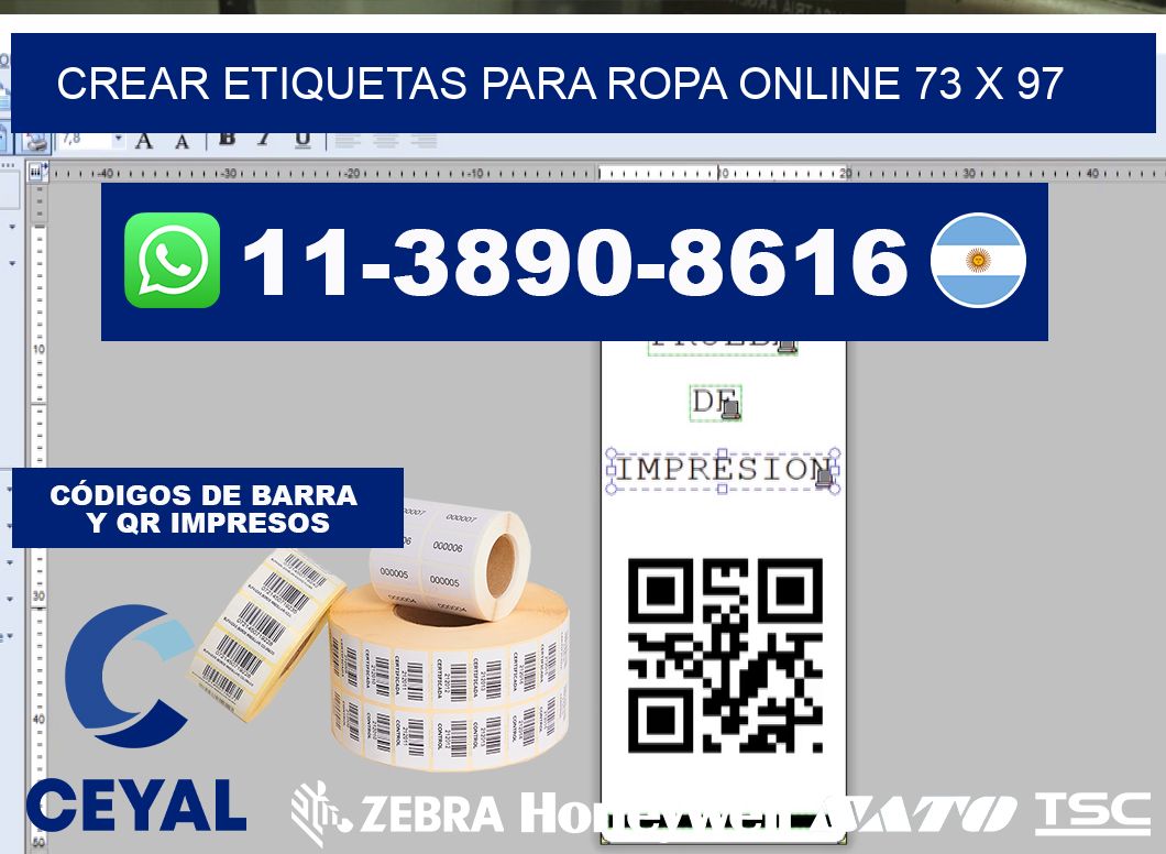 Crear etiquetas para ropa online 73 x 97