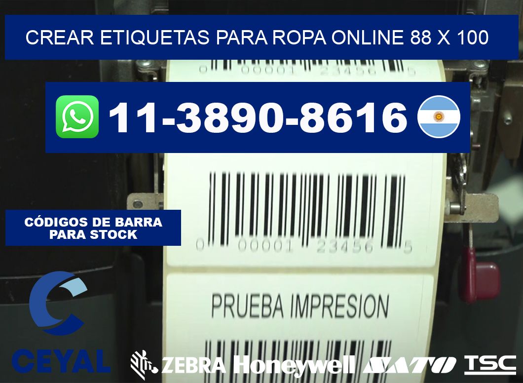 Crear etiquetas para ropa online 88 x 100