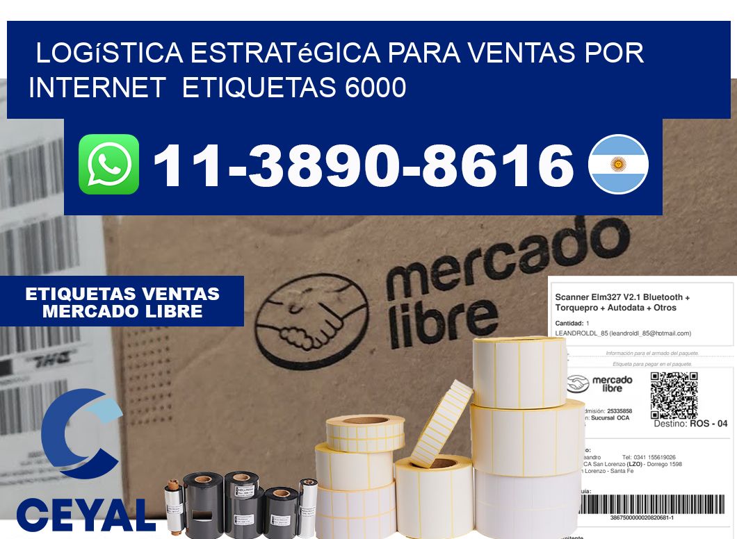 Logística estratégica para ventas por internet  etiquetas 6000