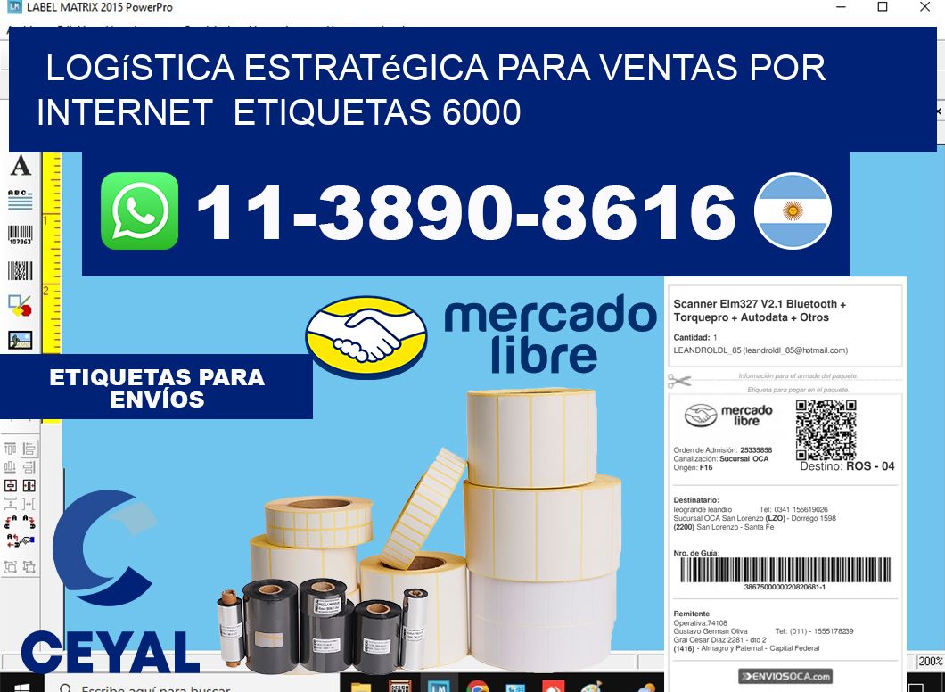 Logística estratégica para ventas por internet  etiquetas 6000