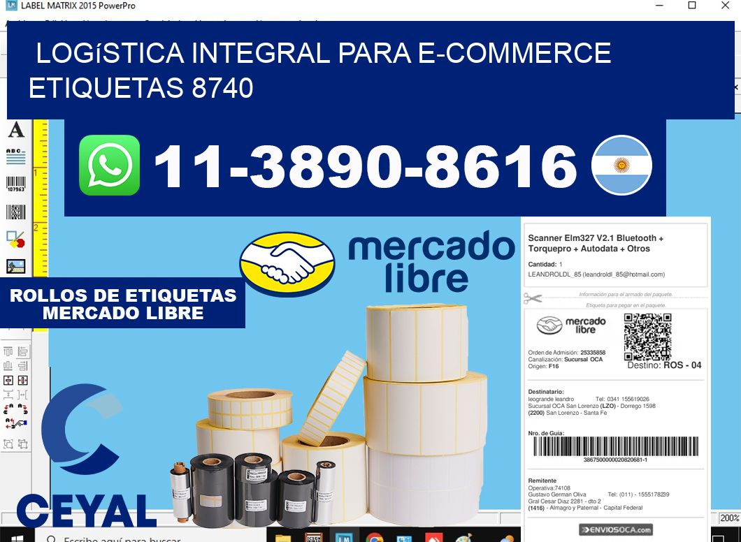 Logística integral para e-commerce  etiquetas 8740